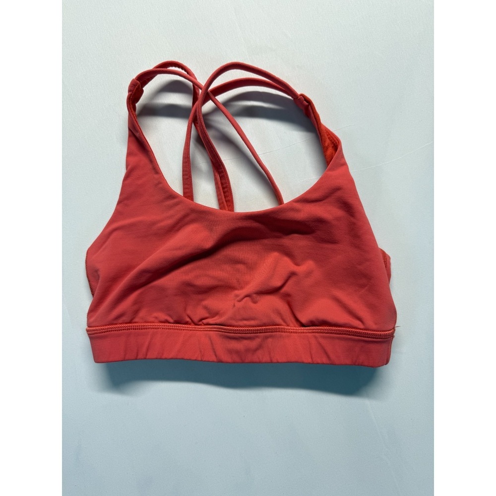 Lululemon Energy Sports Bra Womens 4 Coral Medium Support B-D Cups Yoga Training